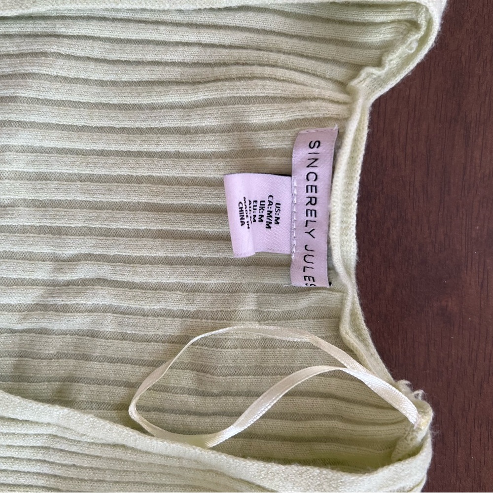 Sincerely Jules Ribbed Knit Top - Light Green